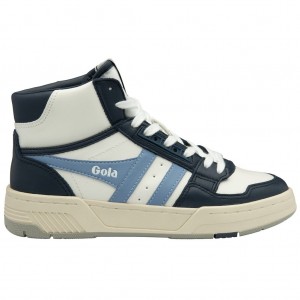Gola Classics Challenge High Sneakers Fehér Sötétkék Kék Hungary | AKE-239601