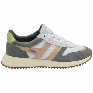 Gola Classics Chicago Sneakers Fehér Rózsaszín Zöld Hungary | HFB-039642