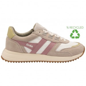 Gola Classics Chicago Sneakers Fehér Szürke Rózsaszín Hungary | QAR-978024
