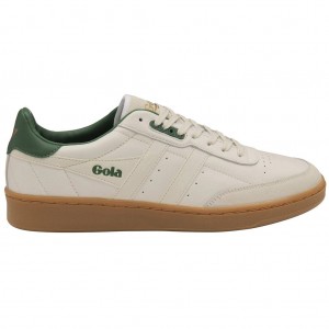 Gola Classics Contact Leather Sneakers Fehér Zöld Hungary | KQI-072563