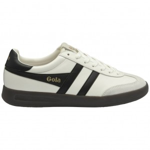 Gola Classics Cyclone Leather Sneakers Fehér Fekete Sötét Hungary | UWV-873542