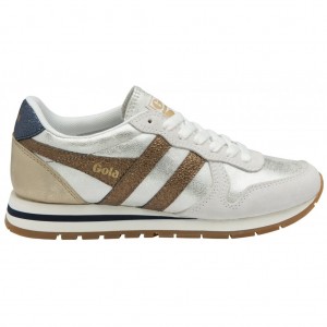 Gola Classics Daytona Blaze Sneakers Fehér Réz Sötétkék Hungary | DBM-649523