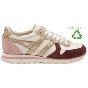 Gola Classics Daytona Quadrant Sneakers Fehér Arany Rózsaszín Hungary | KLJ-481593