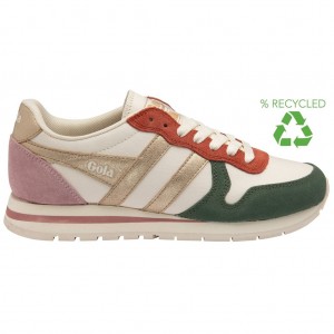 Gola Classics Daytona Quadrant Sneakers Fehér Arany Rózsaszín Hungary | WTS-268079
