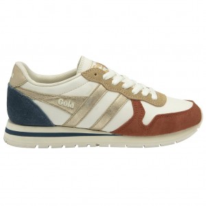 Gola Classics Daytona Quadrant Sneakers Fehér Narancssárga Arany Hungary | EKX-820176