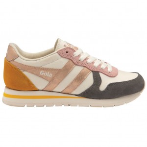 Gola Classics Daytona Quadrant Sneakers Fehér Rózsaszín Arany Hungary | QLX-476829