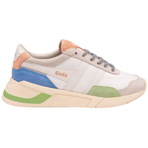 Gola Classics Eclipse Trident Sneakers Fehér Zöld Kék Hungary | JYX-201536