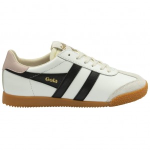 Gola Classics Elan Leather Sneakers Fehér Fekete Rózsaszín Hungary | GUE-250947