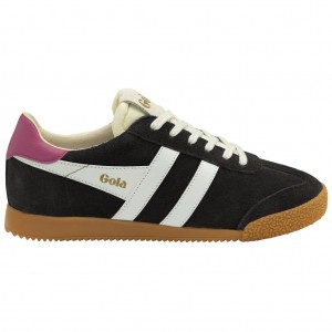 Gola Classics Elan Sneakers Fekete Fehér Fukszia Hungary | ZAS-361597