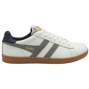 Gola Classics Equipe II Leather Sneakers Fehér Sötétkék Hungary | RLO-160394