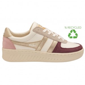 Gola Classics Grandslam Quadrant Sneakers Fehér Arany Rózsaszín Hungary | DUC-096375