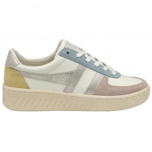 Gola Classics Grandslam Quadrant Sneakers Fehér Titán Citrom Hungary | FJV-985426