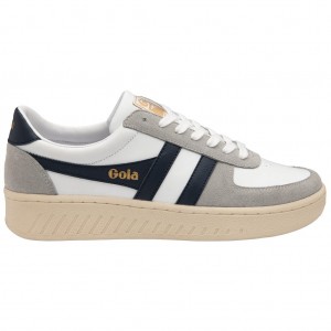 Gola Classics Grandslam Quadrant Sneakers Fehér Világos Szürke Sötétkék Hungary | IPE-063458