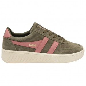 Gola Classics Grandslam Suede Sneakers Khaki Korall Rózsaszín Hungary | SRP-051782