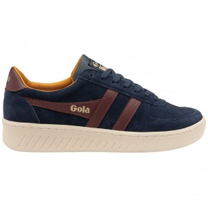 Gola Classics Grandslam Suede Sneakers Sötétkék Bordó Hungary | XAZ-094623