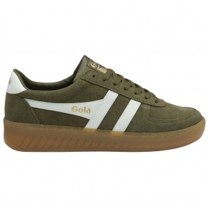 Gola Classics Grandslam Suede Sneakers Khaki Fehér Hungary | WSE-287549