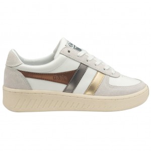 Gola Classics Grandslam Trident Metallic Sneakers Fehér Arany Hungary | QHA-028734