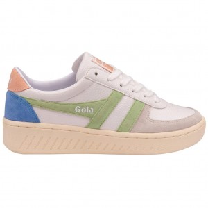 Gola Classics Grandslam Trident Sneakers Fehér Zöld Rózsaszín Hungary | QLA-709843