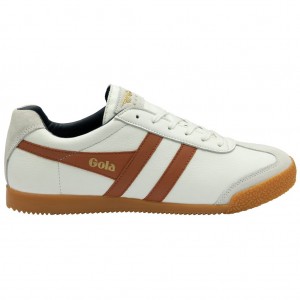 Gola Classics Harrier Leather Sneakers Fehér Narancssárga Sötétkék Hungary | CWG-609453