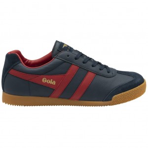 Gola Classics Harrier Leather Sneakers Sötétkék Mélypiros Mélypiros Hungary | KCL-068941