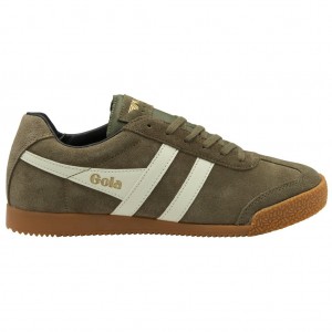 Gola Classics Harrier Suede Sneakers Khaki Fehér Fekete Hungary | WBM-485126