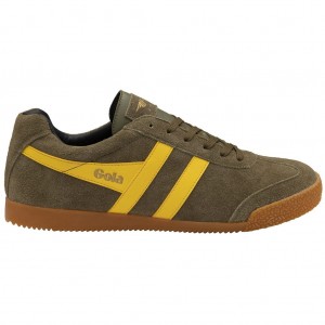 Gola Classics Harrier Suede Sneakers Khaki Fekete Hungary | PXO-046871