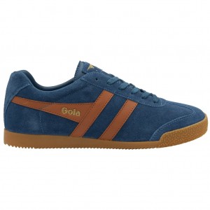 Gola Classics Harrier Suede Sneakers Kék Narancssárga Hungary | BZT-648523