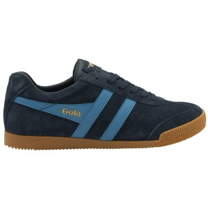 Gola Classics Harrier Suede Sneakers Sötétkék Hungary | DWI-519064