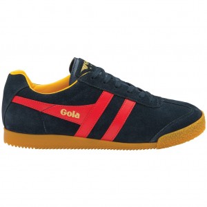 Gola Classics Harrier Suede Sneakers Sötétkék Piros Hungary | OXB-750426