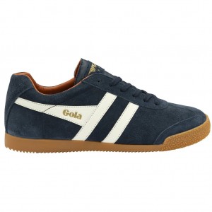 Gola Classics Harrier Suede Sneakers Sötétkék Fehér Narancssárga Hungary | YTC-068531