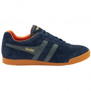 Gola Classics Harrier Suede Sneakers Sötétkék Narancssárga Hungary | FJO-140962