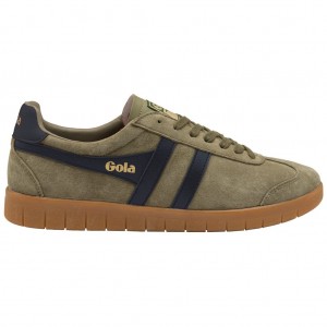 Gola Classics Hurricane Suede Sneakers Khaki Sötétkék Khaki Hungary | SGM-170398