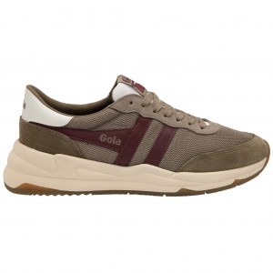 Gola Classics Jupiter Sneakers Khaki Bordó Hungary | GFP-015386