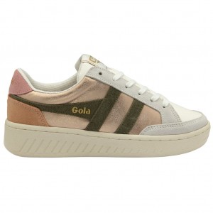 Gola Classics Superslam Blaze Sneakers Rózsaszín Arany Khaki Korall Rózsaszín Hungary | GLF-459132