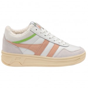 Gola Classics Swerve Sneakers Fehér Rózsaszín Zöld Hungary | YDP-406789