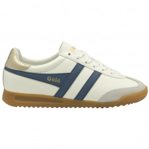 Gola Classics Torpedo Leather Sneakers Fehér Arany Hungary | EXA-182753