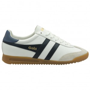Gola Classics Torpedo Leather Sneakers Fehér Sötétkék Hungary | KLA-652340