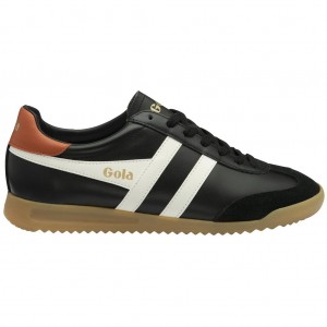 Gola Classics Torpedo Leather Sneakers Fekete Fehér Narancssárga Hungary | ZWK-852374
