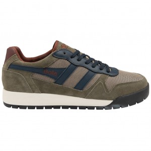 Gola Classics Trek Low Sneakers Khaki Sötétkék Bordó Hungary | EBR-412685