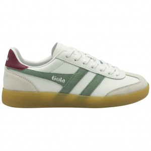 Gola Classics Viper Leather Sneakers Fehér Zöld Hungary | GWV-789142