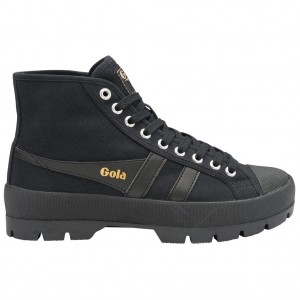 Gola Vegan Classics Coaster Peak High Sneakers Fekete Fekete Fekete Hungary | DCJ-483097