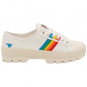 Gola Vegan Classics Coaster Peak Rainbow Shoes Fehér Hungary | NMO-812605