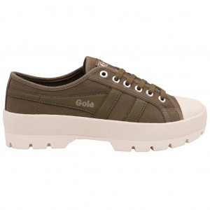 Gola Vegan Classics Coaster Peak Sneakers Khaki Khaki Fehér Hungary | WXT-631845