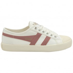 Gola Vegan Classics Coaster Shoes Fehér Korall Rózsaszín Hungary | DRU-651704