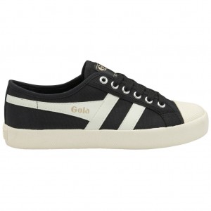 Gola Vegan Classics Coaster Shoes Fekete Fehér Arany Hungary | IJT-325814