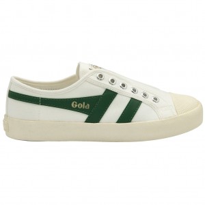 Gola Vegan Classics Coaster Slip Shoes Fehér Zöld Hungary | UXM-542730