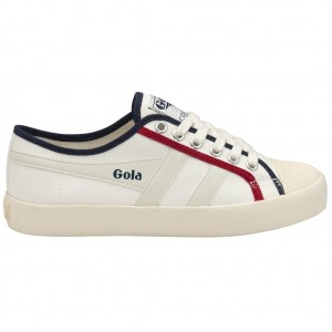 Gola Vegan Classics Coaster Smash Shoes Fehér Sötétkék Mélypiros Hungary | KOX-290785