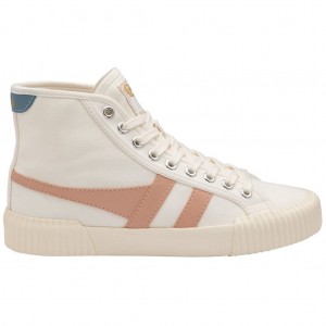 Gola Vegan Classics Rally High Plimsoll Sneakers Fehér Rózsaszín Hungary | SYM-095873