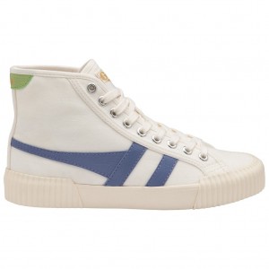 Gola Vegan Classics Rally High Plimsoll Sneakers Fehér Levendula Zöld Hungary | BUS-960451