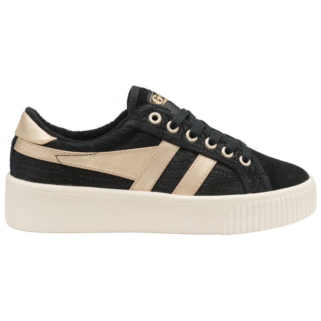 Gola Classics Baseline Mark Cox Mirror Shoes Fekete Arany Hungary | ULW-140592